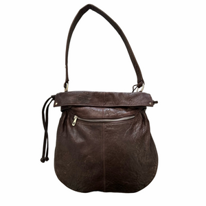 Junior Drake Brown Leather Shoulder Bag Hobo Purse Tassel Zippers Lined …